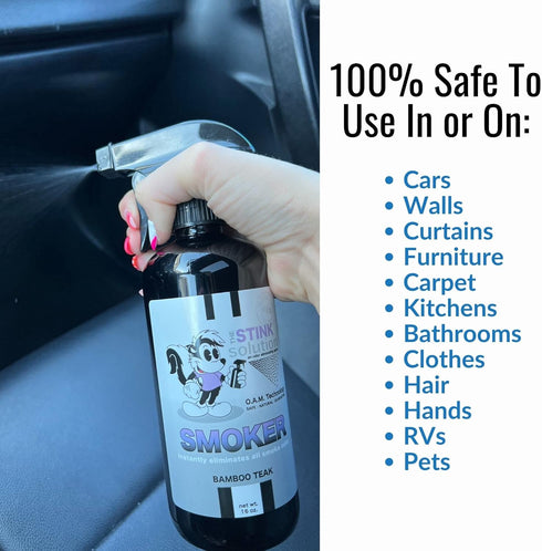 Smokers Odor Eliminating Spray - Completely Removes Smoke Odors, Proven Formula Using OAM Technology for Long-Lasting Odor Removal - Bamboo Teak Scent (16oz) and Sky Blue Scent (16oz)