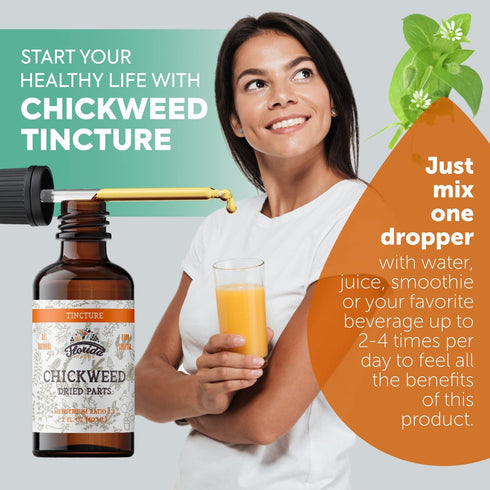 Chickweed Tincture, Organic Chickweed Extract (Stellaria Media) Dried Herb, Chickweed Supplement