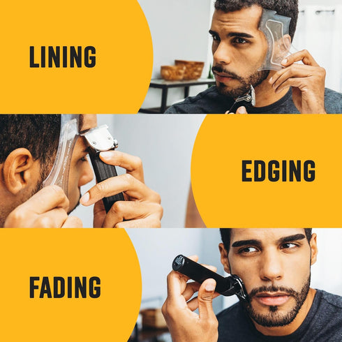 The Cut Buddy PLUS Beard Shaping Tool - Clear Template with Built-in Comb and Bonus Pencil