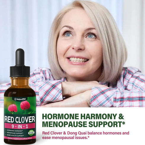 Nabouherb 2oz Red Clover Extract Menopause Support Drops for Women Health Balance, Dong Quai & Black Cohosh Supplement