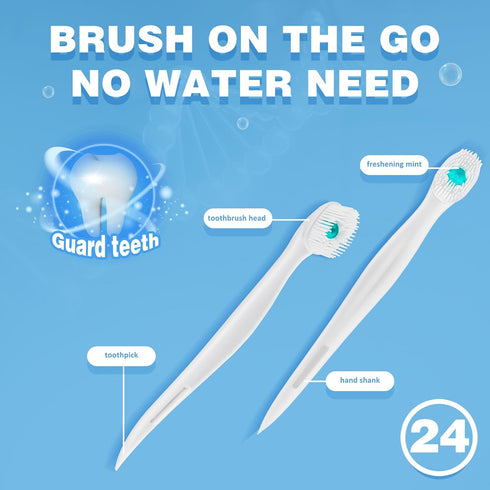 Disposable Mini Toothbrush Travel Toothbrushes with Toothpaste, Portable Peppermint, 120pcs, 5 Packs