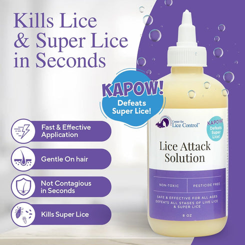 Kapow 8oz Head Lice Shampoo – Non-Toxic, Pesticide-Free, Strong Yet Gentle Formula for Family Use