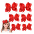 Red Hair Bows for Girls and Toddlers, 6 Pcs Red Bows in Various Sizes