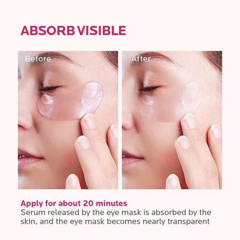 ZealSea 20 Pairs Eye Gel Pads for Dark Circles, Wrinkles, Eye Bags, Puffy Eyes - Hydrating Anti-Aging Under Eye Mask