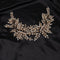 Rhinestone Wedding Hair Accessory Crystal Wide Headband for Bride (Gold)