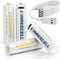 Rechargeable AA Li-Ion Battery, 4 Pack 2600mWh 1.5V with 4 USB Cables, 1.5 Hour Fast Charge