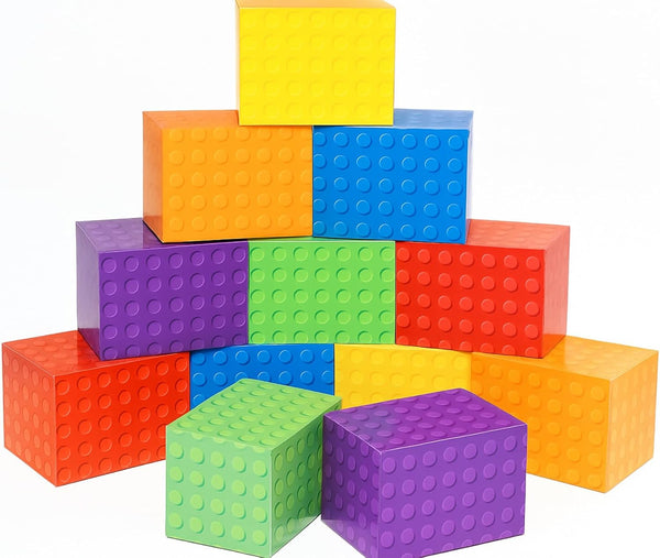 Kritkin 12 Pcs Building Blocks Party Favor Boxes 9. 8 x 13. 8