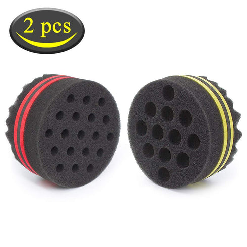 Small and Big Hole Hair Sponge for Twist Dreads Locking Afro Curl Brush, 2 PCS.