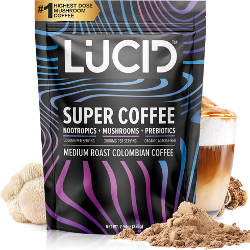 Lucid Superfood Organic Mushroom Coffee with Nootropics - Lion's Mane, Tremella, Cordyceps