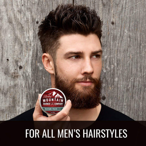 Rocky Mountain Barber Company Hair Paste for Men - Pliable Light-Firm Hold Hair Styling Paste, 2 oz, Shine-Free Matte