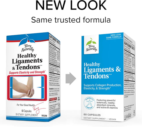Terry Naturally Healthy Ligaments & Tendons - 60 Capsules, Supports Collagen Production, Vegan, Gluten Free