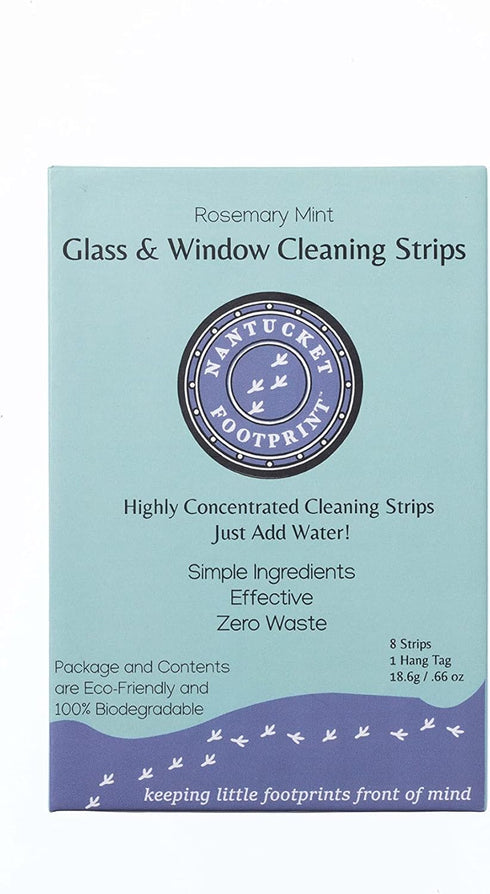 Glass & Window Cleaner Strips: 8 Pack Eco Friendly Concentrated Cleaning Supplies, Makes 64 fl oz Total