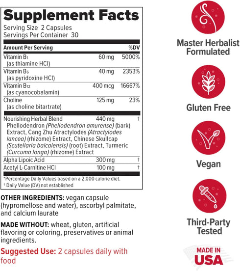 Redd Remedies Nerve Shield, Supports Healthy Nerve Structure and Circulation, 60 Vegan Capsules