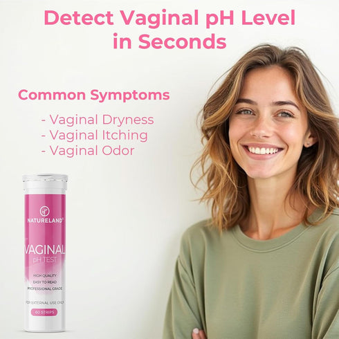 NATURELAND Feminine pH Test Strips Value Pack for Vaginal Health Monitoring, Quick & Accurate (60 Count)
