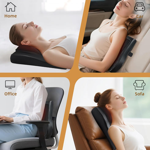 Joyset Tissue,4D Back Massager with Heat,Neck Massager for Back Pain Deep Kneading Shiatsu Lower Back Massage Pillow