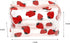 Cute makeup bag, transparent portable makeup bag, waterproof toiletries storage bag, large capacity pen bag (strawberry)