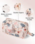 Narwey Large Makeup Bag, Travel Cosmetic Organizer Toiletry Bag for Women (Beige Flamingo, Large)