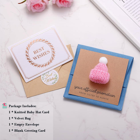 Ukodnus Promotion to Auntie Pregnancy Announcement Card for Sister, Baby Gender Reveal Card, Cute Neutral Baby Reveal