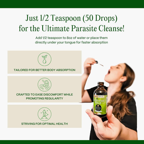 Go Nutrients Intestinal Edge – Gut Cleanse Detox Liquid for Women, Men, Children & Adults - 2oz Organic Herbal Support