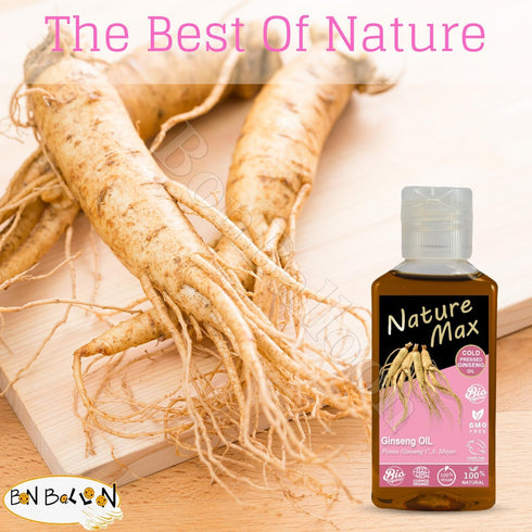 Nature Max Ginseng Oil | 1.70 oz / 50 ml | Natural Undiluted Pure for Hair, Skin Care & Food | Cold Pressed