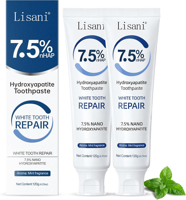 Set 2-Pack Hydroxyapatite Toothpaste for Teeth Remineralization, Enamel Repair, Sensitivity Relief &
