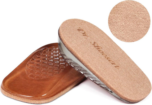 Dr. Shoesert Height Increase Insoles for Men and Women, Wool Felt Gel Heel Cushion Inserts for Pain Relief (Large,