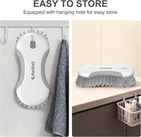 SetSail 2 Pack, Multi-Purpose Scrub Brush of Stiff Bristles Cleaning Brush with Non-Slip Grip Heavy Duty Scrub Brushes