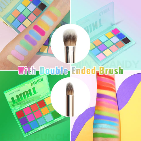 UCANBE Colorful Eyeshadow Palette Makeup Set, 2pcs 15 Shades Matte Shimmer Eye Shadow Pallet with Brush