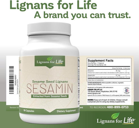 Lignans For Life Sesame Extract, 540 mg, Liver Health and Immune Support, 90 Capsules