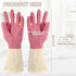 uxcell Rubber Cleaning Gloves, Reusable Household Dishwashing Long Rubber Gloves
