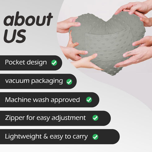 YOIHS Heart Shape Pillow for Surgery with Pocket, Comfort Cushion Recovery Gifts for Women Men Patients Heart Shaped
