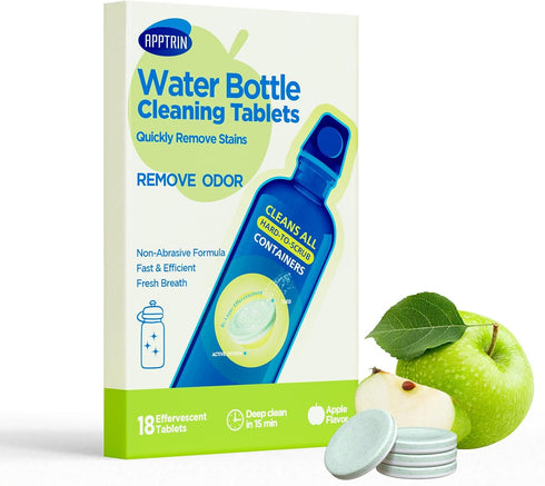 Water Bottle Cleaning Tablets - 18 Pack Hydration Bladder Cleansing Tablets for Water Bottle, Individually Packed
