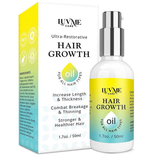 Luv Me Care Biotin Hair Growth Oil Serum for Thicker, Longer, Fuller Hair, Prevent Hair Loss & Thinning, All Natural