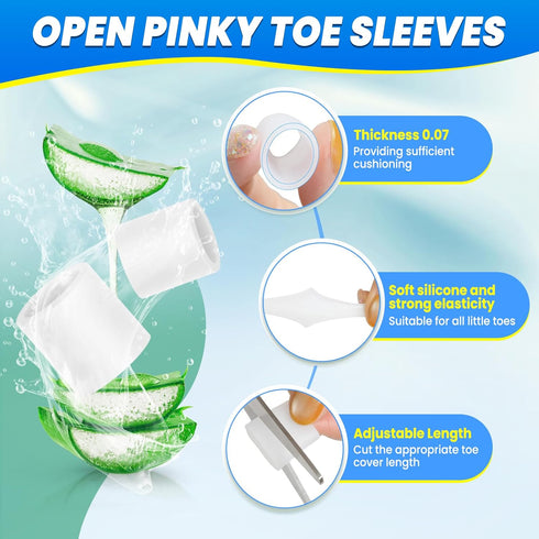 Toe Protectors for Women & Men, 20 Pcs Silicone Toe Sleeves for Pinky Toe Pain Relief, Gel Covers