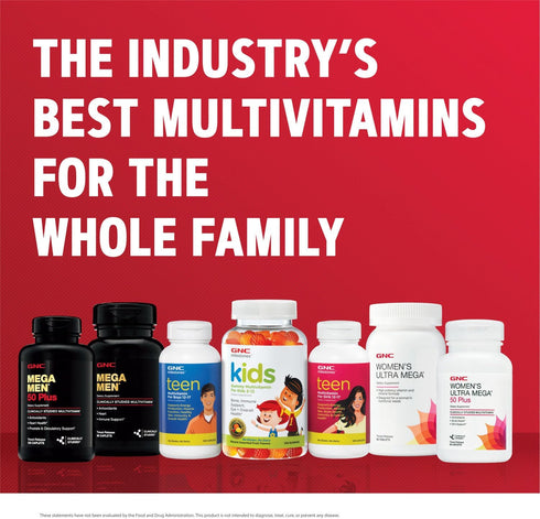 GNC Mega Men 50 Plus Multivitamin | Antioxidants for Heart Health, Prostate and Circulatory Support, 60 Count