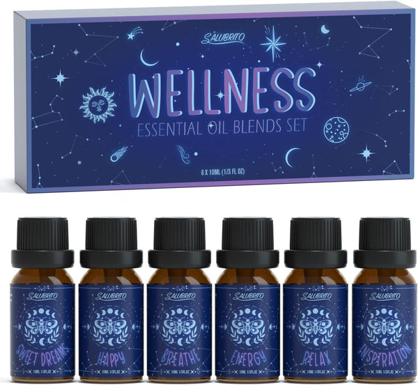 SALUBRITO Essential Oils Set, Wellness Aromatherapy Oil for Diffuser, Home, Candle, soap