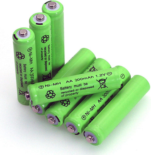 12 Packs 1.2V AA 300mAh Ni-MH Rechargeable Batteries for Solar Lights (AA Size)