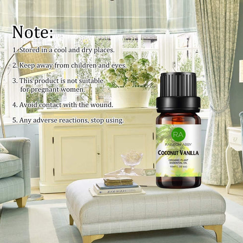 2-Pack Coconut Vanilla Essential Oil - 100% Pure Organic Therapeutic Grade Blend - 10 ml