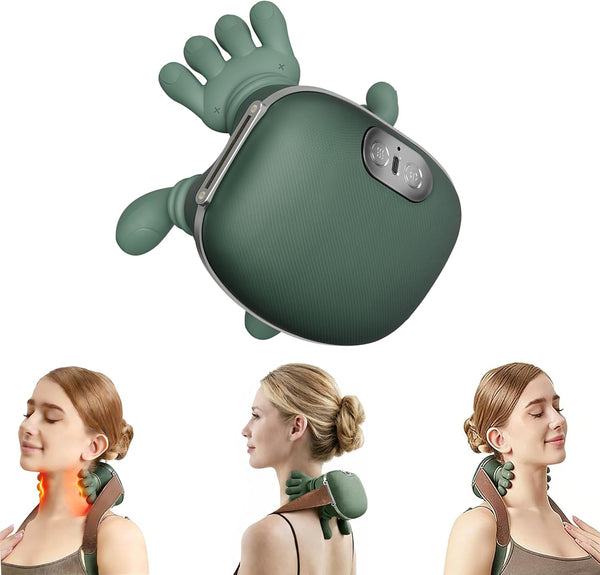 hopungfx Shoulder and Neck Massager with Heat, Portable Cordless Deep Kneading Muscle Relaxer,
