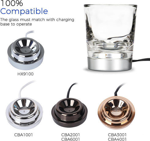 Philips Sonicare Replacement Charger Glass Cup for Electric Toothbrush HX9352 HX9360 HX9340 HX9900, Charging Base for
