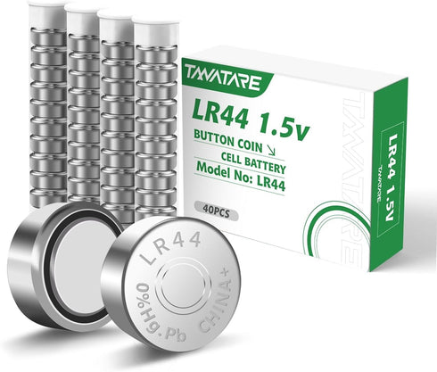 Tanatare 40 Pack LR44 Alkaline Batteries, 1.5V Premium Button Coin Cell Long Lasting