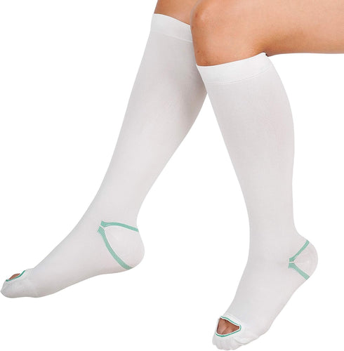 invera Anti Embolism Compression Stockings, Knee High Unisex Ted Hose Socks 15-20 mmHg