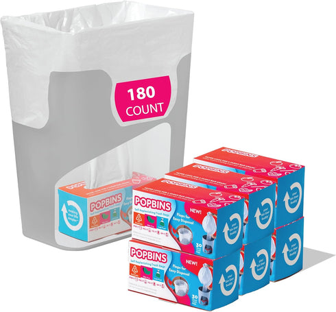 Small Garbage Bags, Clear Trash Can Liners for Bathroom, Bedroom, Office & Kitchen Waste, 4 Gallon, Pack of 6