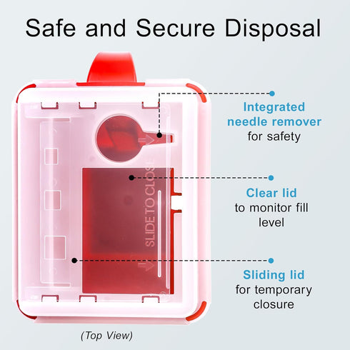 Sharps Container Small - Portable Needle Disposal Bin for Home Use and Labs - 1 Quart (Pack of 1)