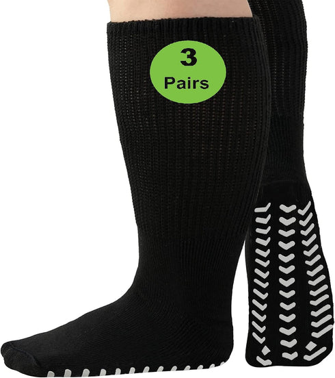 M.B. Leaf Extra Wide Socks for Swollen Feet,Bariatric Socks, Non Slip Cast