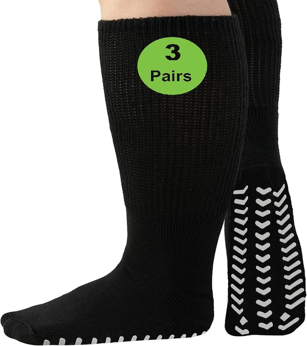 M.B. Leaf Extra Wide Socks for Swollen Feet,Bariatric Socks, Non Slip Cast