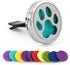 Framendino Dog Paw Print Essential Car Oil Diffuser, Aromatherapy Vent Clip, Stainless Steel Air Freshener Lockets