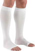Truform 30-40 mmHg Compression Stockings, Knee High Length, Open Toe, White, 3X-Large