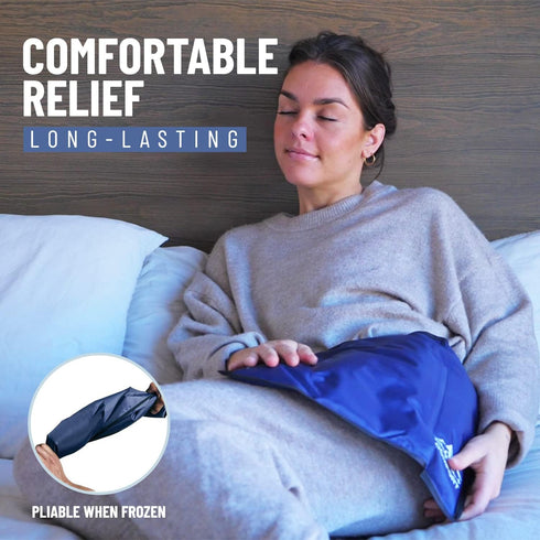 Glacial Comfort Gel Ice Pack for Injuries, Reusable Cold Pads for Back Pain and Recovery