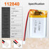 3.7V 1300mAh 112840 Lipo Battery, Rechargeable Lithium Polymer Ion Pack with JST Connector